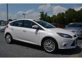 White Platinum 2014 Ford Focus Titanium Hatchback