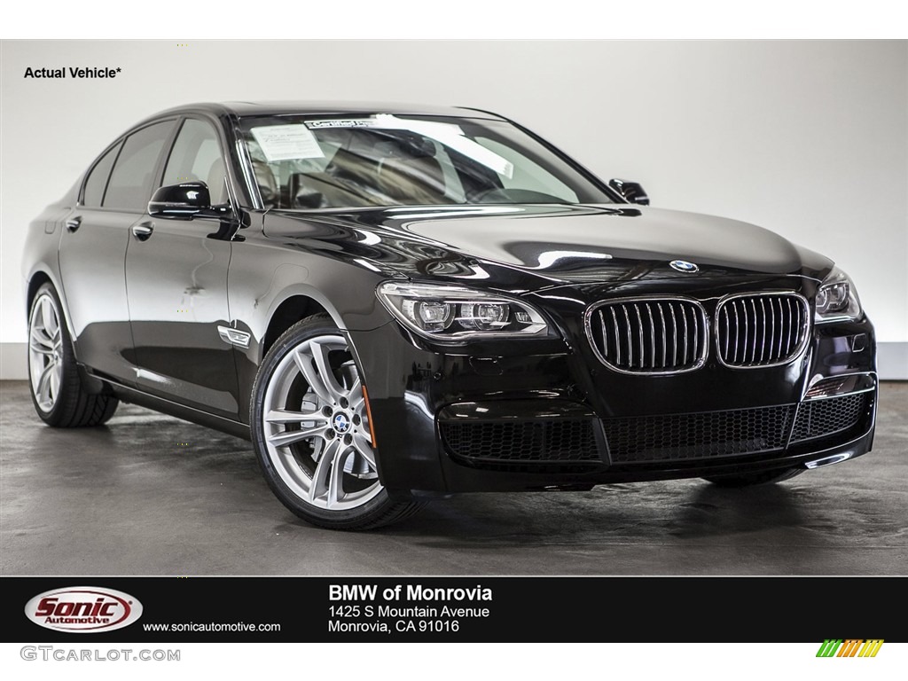2013 7 Series 740i Sedan - Jet Black / Saddle/Black photo #1