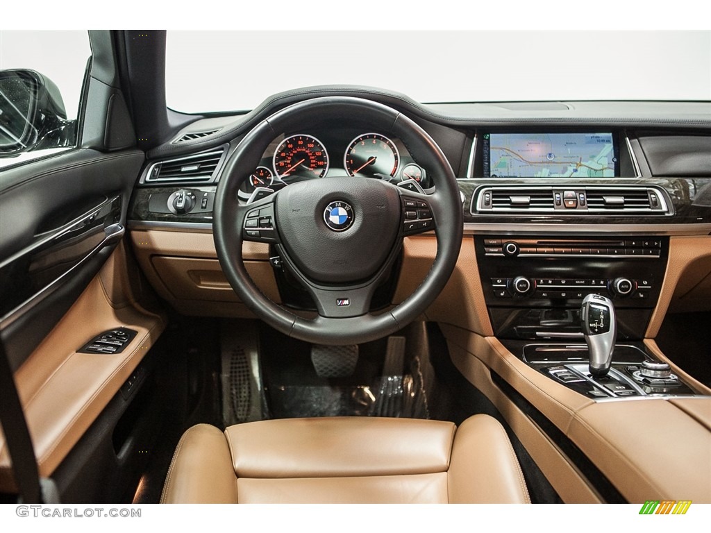 2013 BMW 7 Series 740i Sedan Saddle/Black Dashboard Photo #114199077