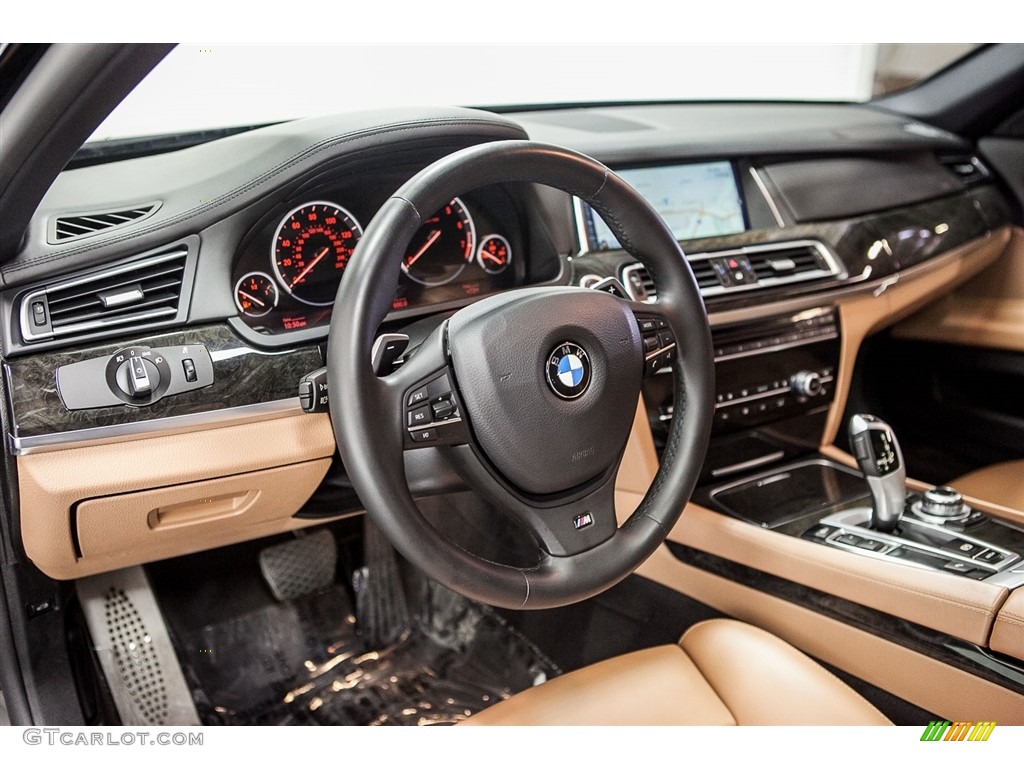 2013 BMW 7 Series 740i Sedan Saddle/Black Dashboard Photo #114199497