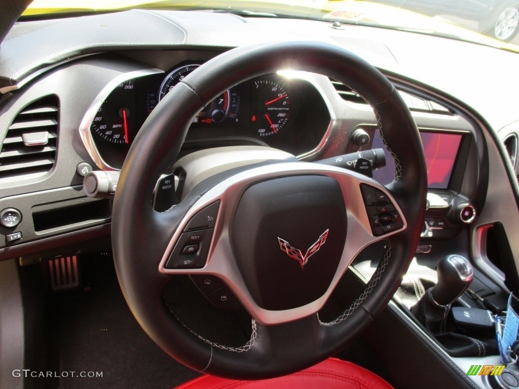 2014 Chevrolet Corvette Stingray Coupe Z51 Adrenaline Red Steering Wheel Photo #114201093