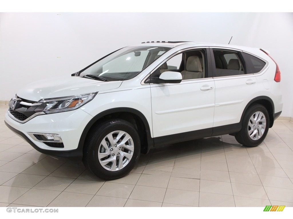 2015 CR-V EX - White Diamond Pearl / Beige photo #3