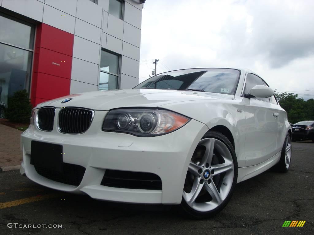 2008 1 Series 135i Coupe - Alpine White / Black photo #1