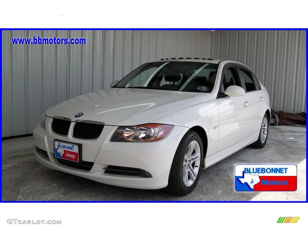 2008 3 Series 328i Sedan - Alpine White / Black photo #1