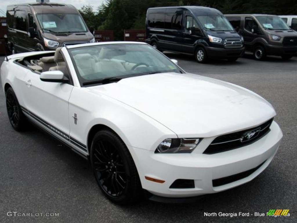2011 Mustang V6 Premium Convertible - Performance White / Stone photo #7