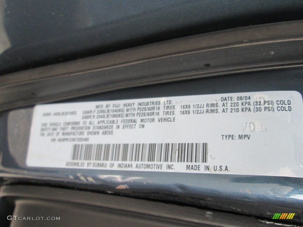 2005 Outback 2.5i Wagon - Atlantic Blue Pearl / Off Black photo #28