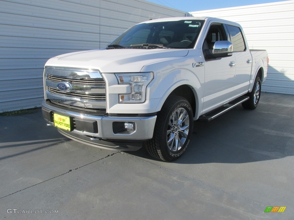 2016 F150 Lariat SuperCrew 4x4 - White Platinum / Black photo #7