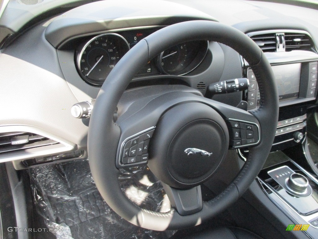 2017 Jaguar XE 25t Premium Jet Steering Wheel Photo #114220791