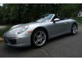 Rhodium Silver Metallic 2014 Porsche 911 Carrera Cabriolet Exterior