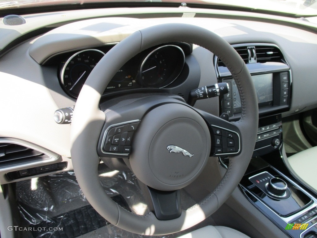 2017 Jaguar XE 25t Light Oyster Steering Wheel Photo #114221808