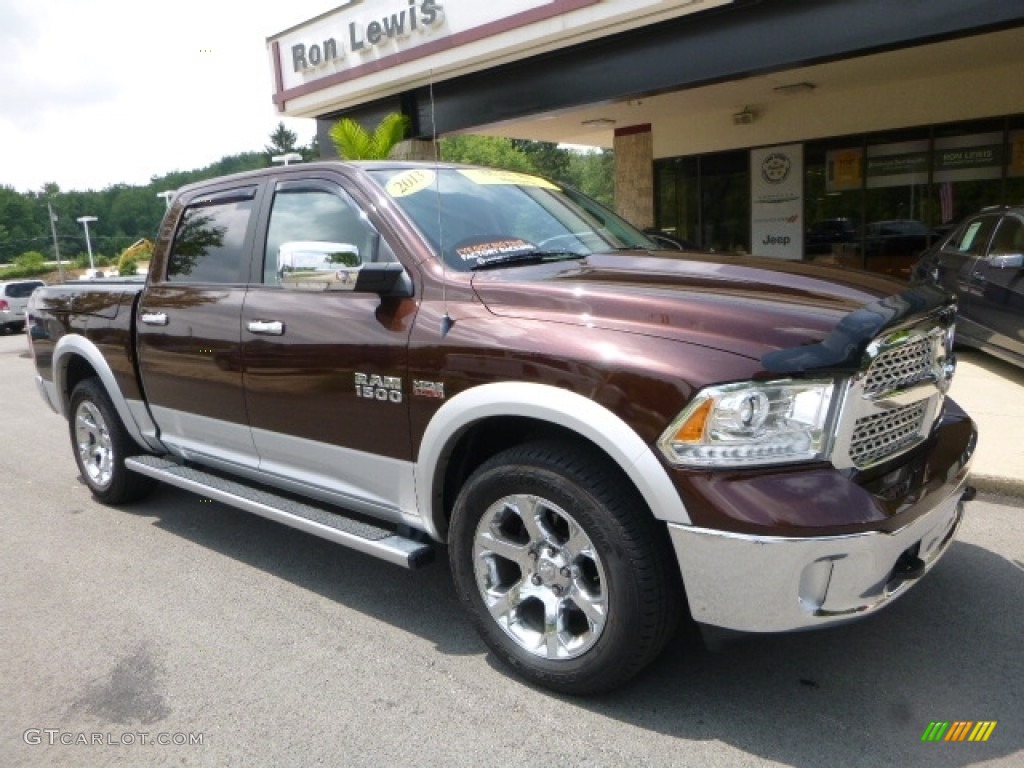 2013 1500 Laramie Crew Cab 4x4 - Western Brown Pearl / Canyon Brown/Light Frost Beige photo #7
