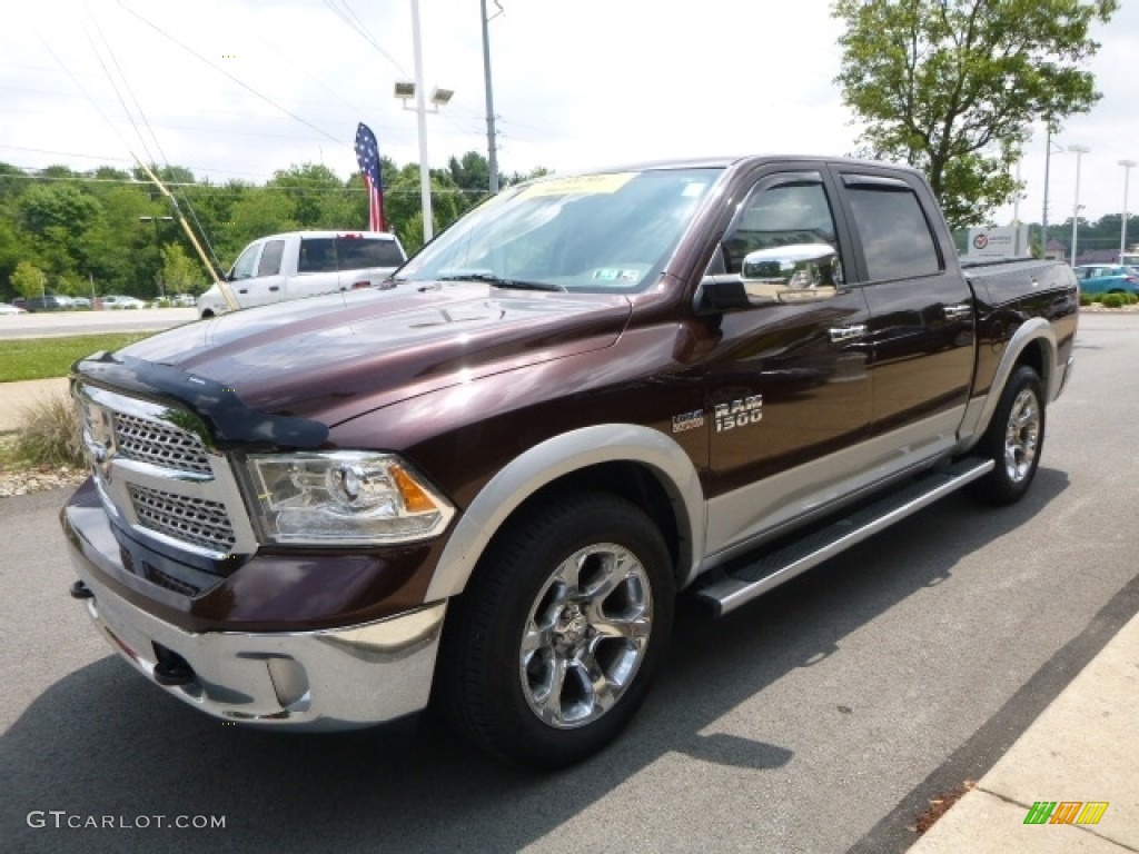 2013 1500 Laramie Crew Cab 4x4 - Western Brown Pearl / Canyon Brown/Light Frost Beige photo #9