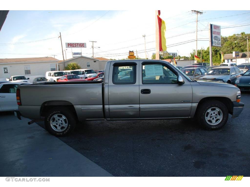 2000 Silverado 1500 LS Extended Cab - Light Pewter Metallic / Medium Gray photo #4