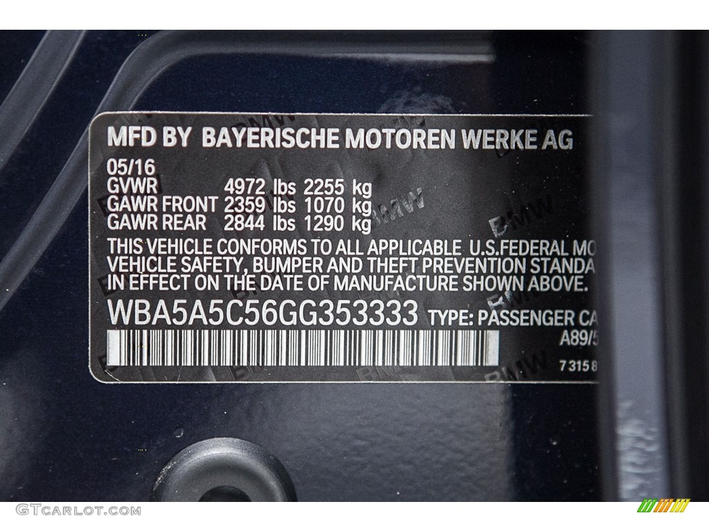 2016 5 Series 528i Sedan - Imperial Blue Metallic / Black photo #7
