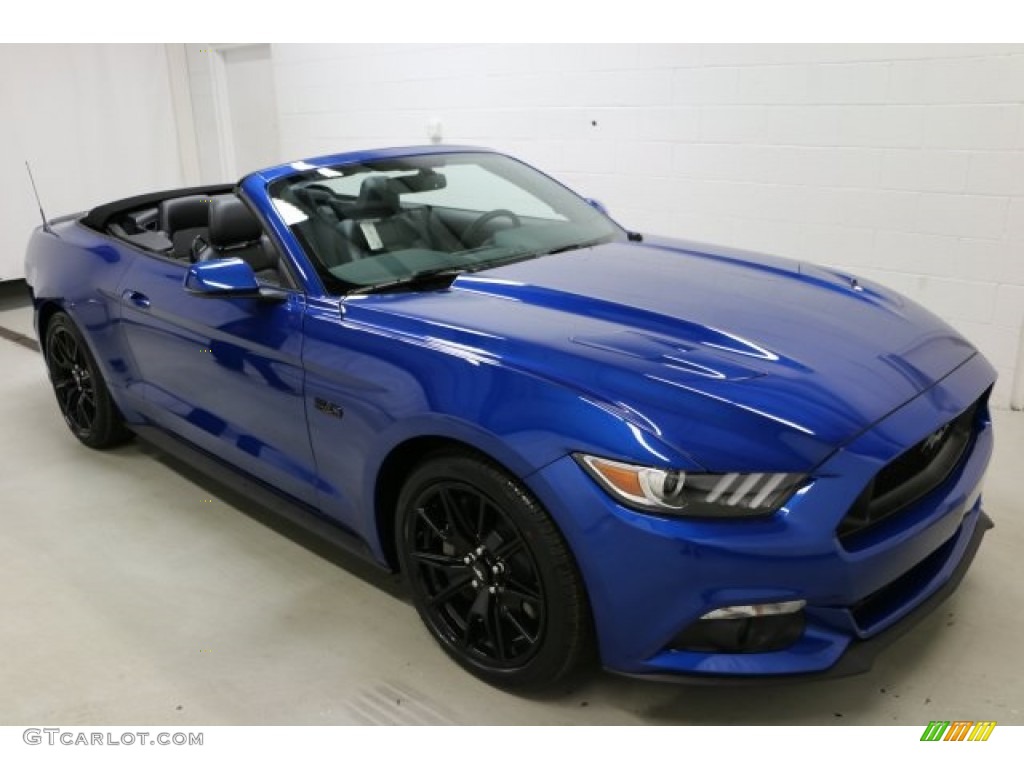 Lightning Blue 2017 Ford Mustang GT Premium Convertible Exterior Photo #114238320