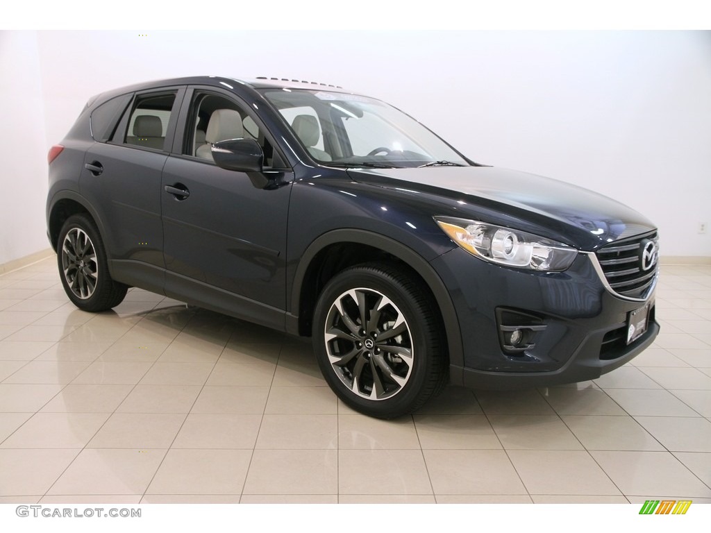 2016 CX-5 Grand Touring - Deep Crystal Blue Mica / Parchment photo #1