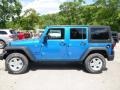 2016 Hydro Blue Pearl Jeep Wrangler Unlimited Sport 4x4  photo #3