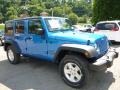 2016 Hydro Blue Pearl Jeep Wrangler Unlimited Sport 4x4  photo #11