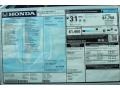 2016 Honda HR-V LX Window Sticker