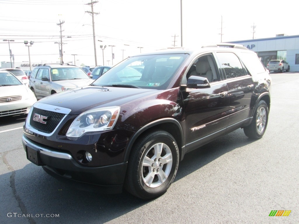 2008 Acadia SLT AWD - Dark Crimson Red Metallic / Light Titanium photo #2