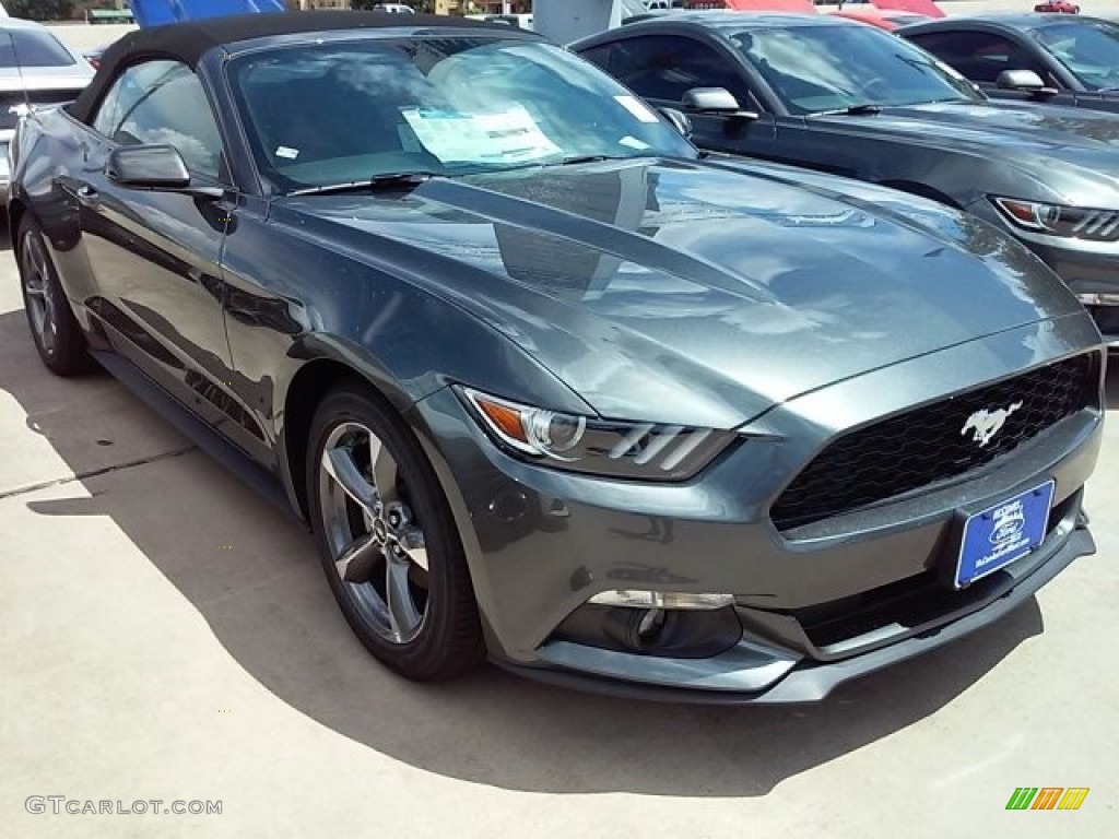 2016 Mustang V6 Convertible - Magnetic Metallic / Ebony photo #1