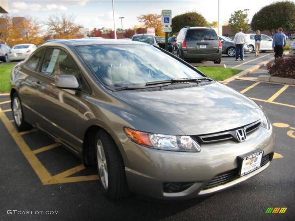 2006 Civic EX Coupe - Galaxy Gray Metallic / Black photo #6