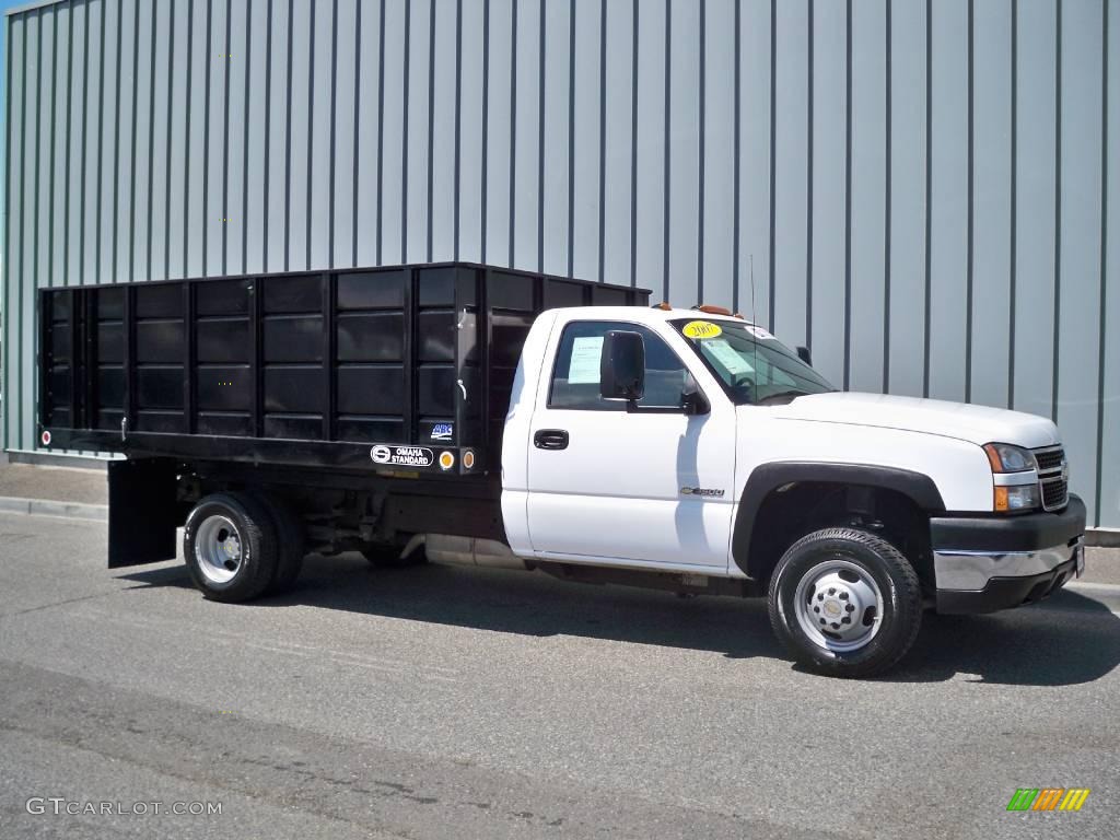 2007 Silverado 3500HD Regular Cab Chassis Dump Truck - Summit White / Dark Charcoal photo #1