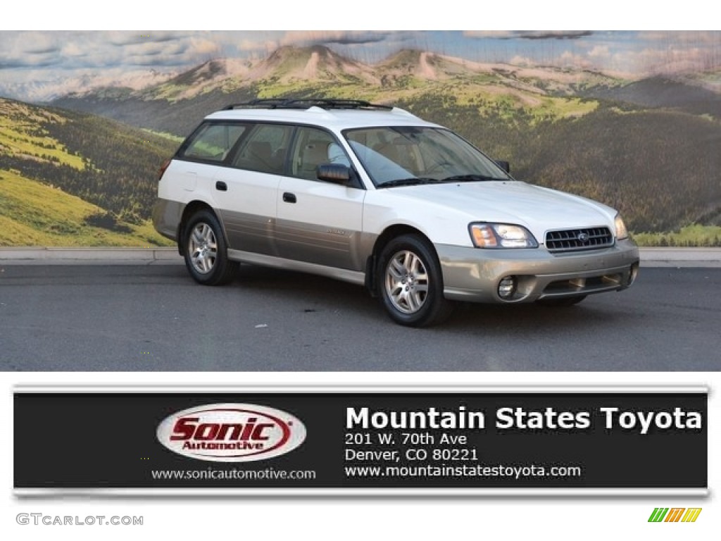 2003 Outback Wagon - White Frost Pearl / Beige photo #1