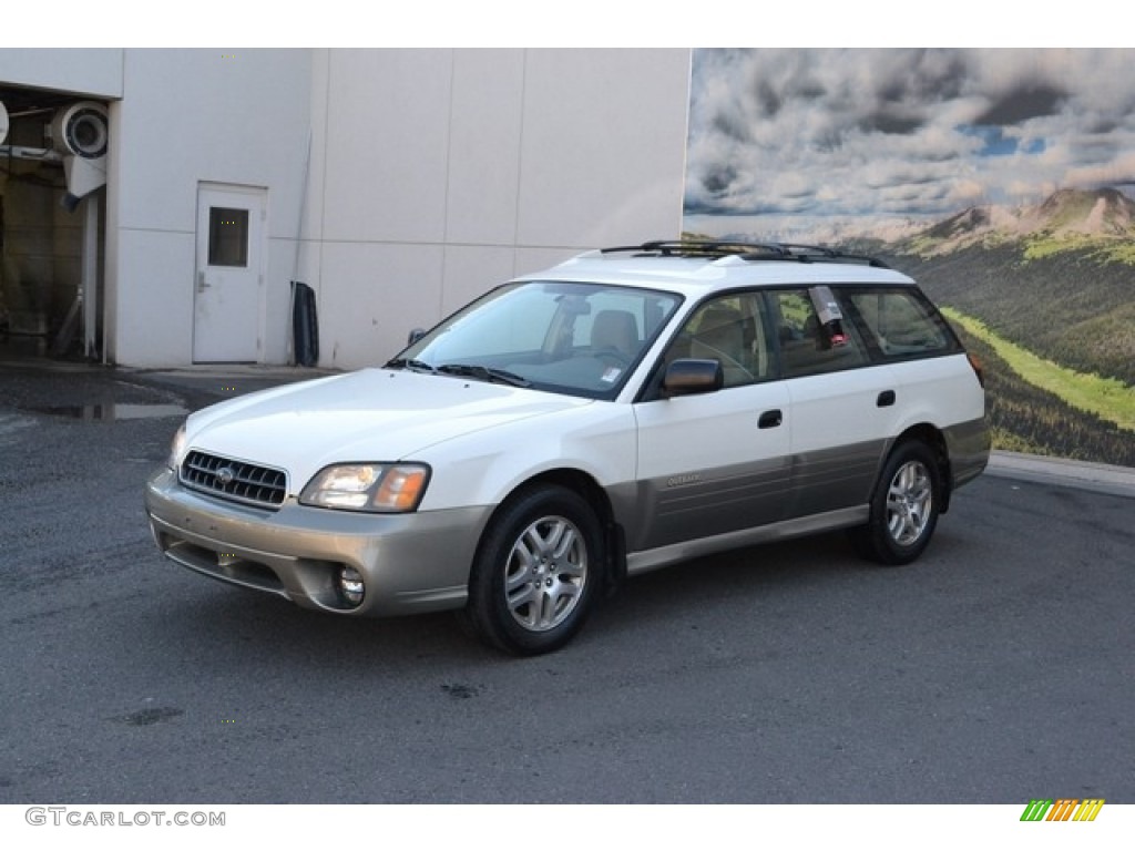 2003 Outback Wagon - White Frost Pearl / Beige photo #5