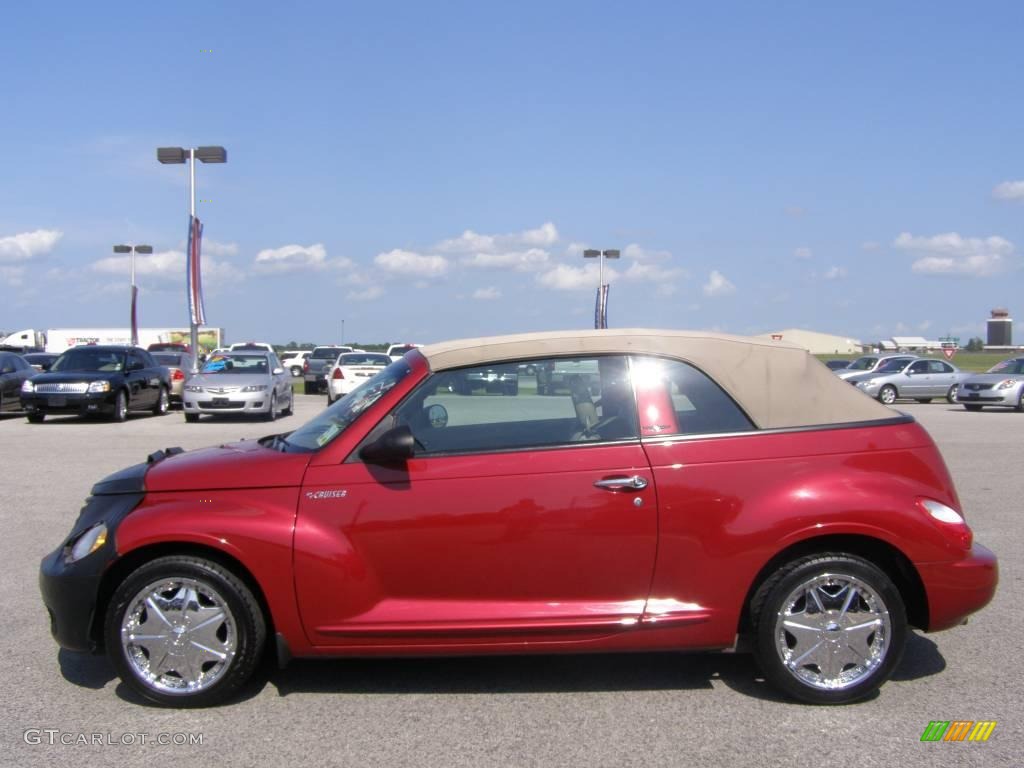 2006 PT Cruiser Touring Convertible - Inferno Red Crystal Pearl / Pastel Pebble Beige photo #6