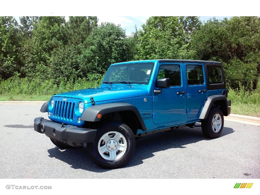 2016 Wrangler Unlimited Sport 4x4 - Hydro Blue Pearl / Black photo #2