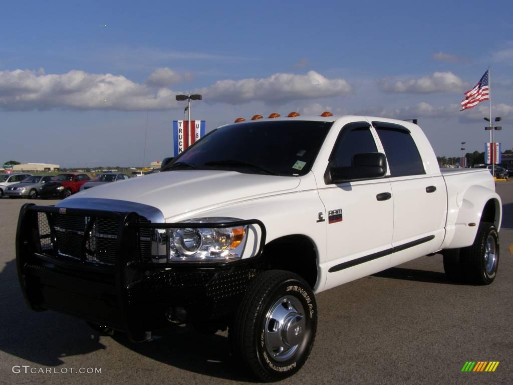 2008 Ram 3500 SLT Mega Cab 4x4 Dually - Bright White / Medium Slate Gray photo #7