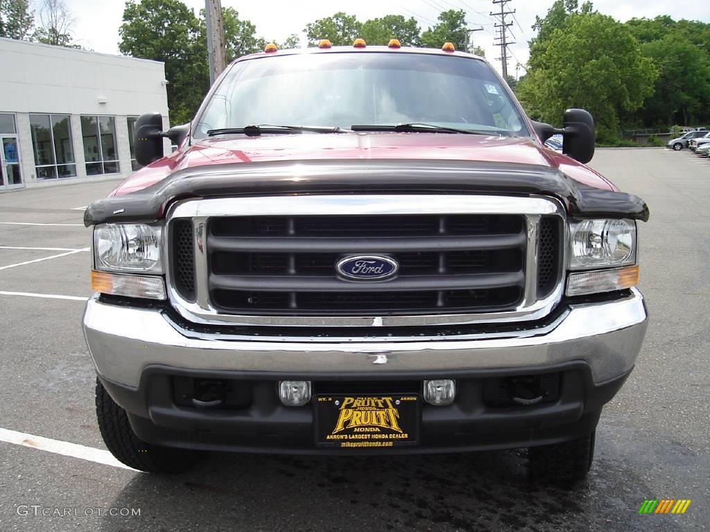 2003 F250 Super Duty XLT SuperCab 4x4 - Toreador Red Metallic / Medium Flint Grey photo #8