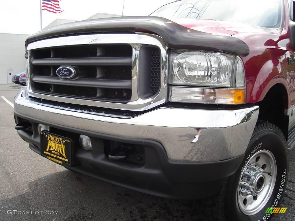 2003 F250 Super Duty XLT SuperCab 4x4 - Toreador Red Metallic / Medium Flint Grey photo #9