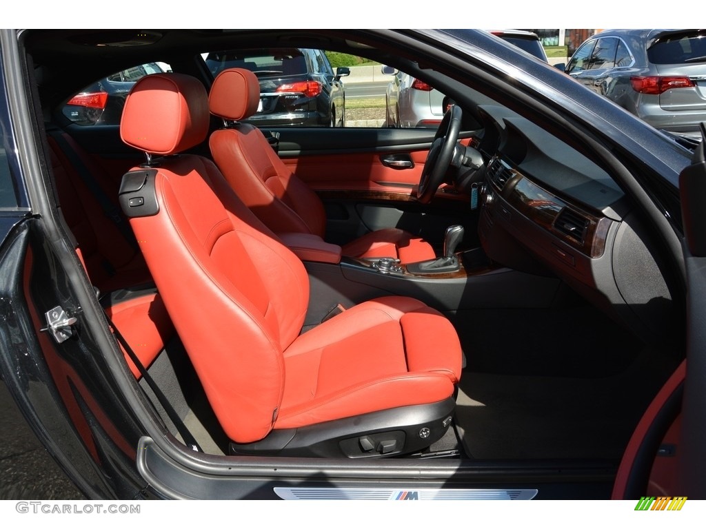 2010 3 Series 328i xDrive Coupe - Jet Black / Coral Red/Black Dakota Leather photo #28