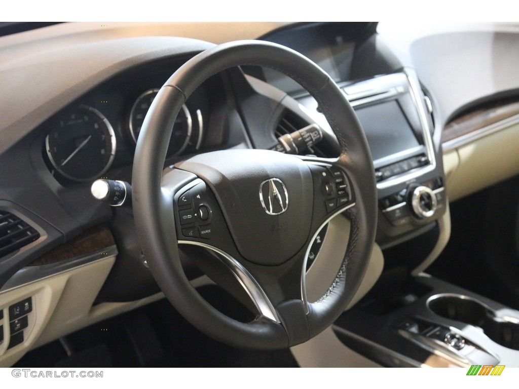 2017 Acura MDX Technology SH-AWD Parchment Steering Wheel Photo #114308629