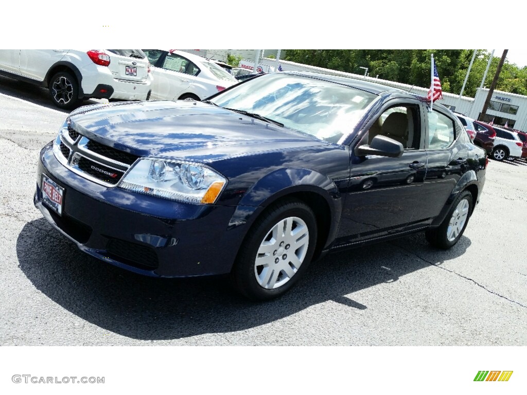 2014 Avenger SE - True Blue Pearl / Black/Light Frost Beige photo #3