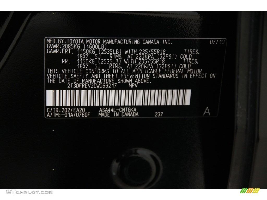 2013 RAV4 Limited AWD - Black / Black photo #17