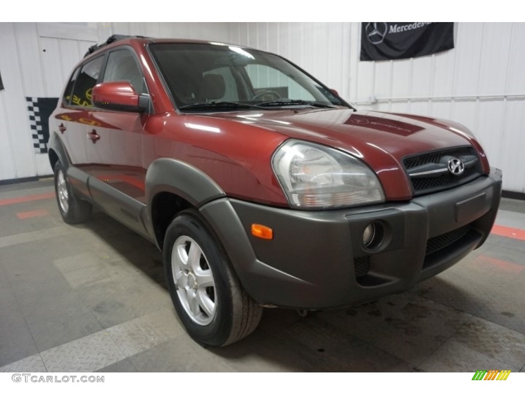 2005 Tucson GLS V6 4WD - Mesa Red / Gray photo #5