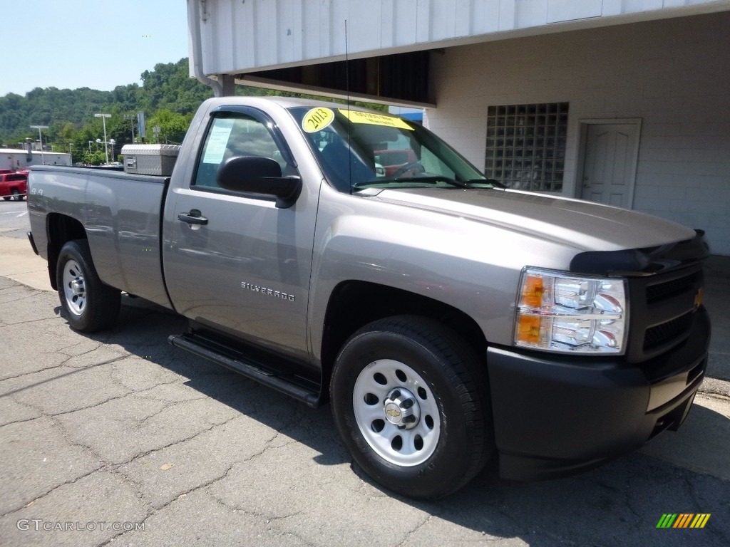 2013 Silverado 1500 Work Truck Regular Cab 4x4 - Graystone Metallic / Dark Titanium photo #10