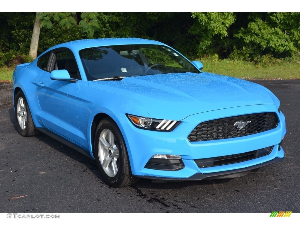 2017 Mustang V6 Coupe - Grabber Blue / Ebony photo #1