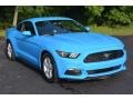 Grabber Blue 2017 Ford Mustang V6 Coupe Exterior