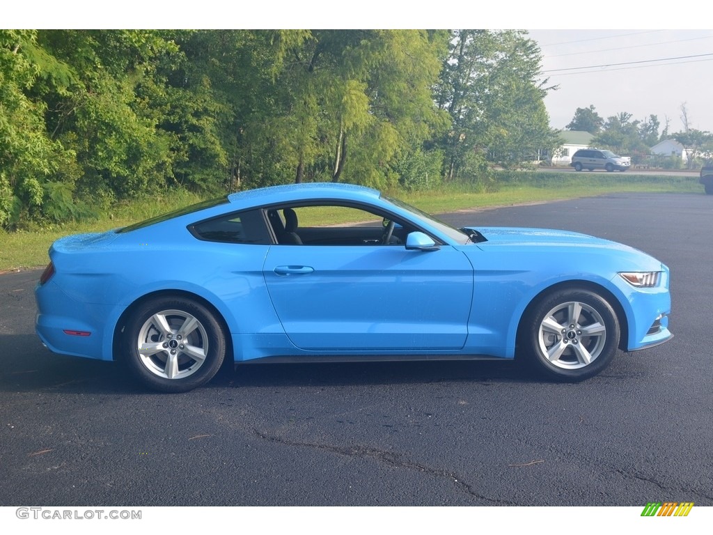 2017 Mustang V6 Coupe - Grabber Blue / Ebony photo #2