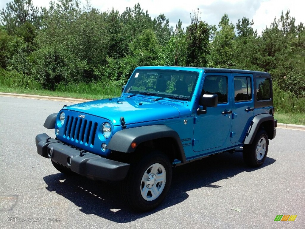 2016 Wrangler Unlimited Sport 4x4 RHD - Hydro Blue Pearl / Black photo #4