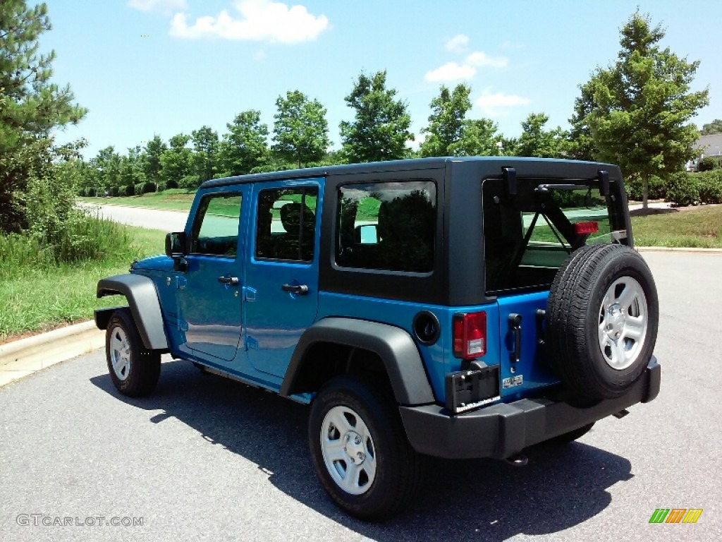 2016 Wrangler Unlimited Sport 4x4 RHD - Hydro Blue Pearl / Black photo #7