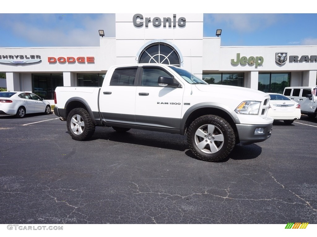 2012 Ram 1500 Outdoorsman Crew Cab 4x4 - Bright White / Light Pebble Beige/Bark Brown photo #1