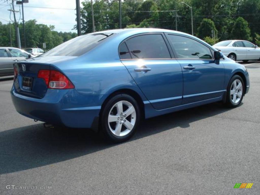 2008 Civic EX-L Sedan - Atomic Blue Metallic / Gray photo #6