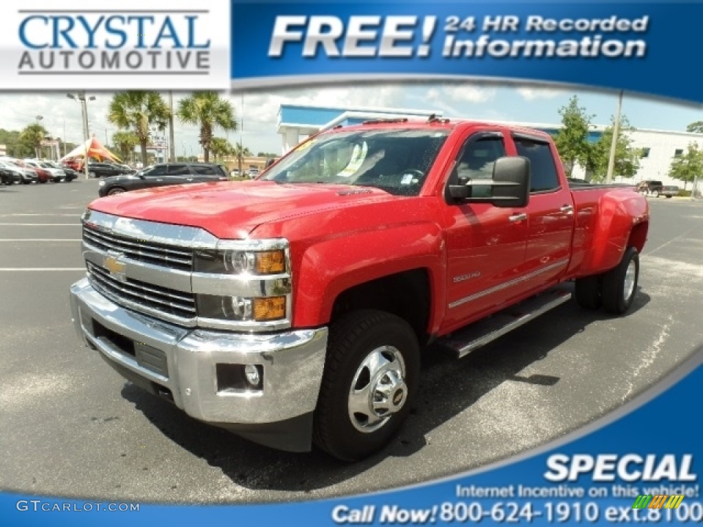 2015 Silverado 3500HD LTZ Crew Cab 4x4 - Victory Red / Jet Black/Dark Ash photo #1