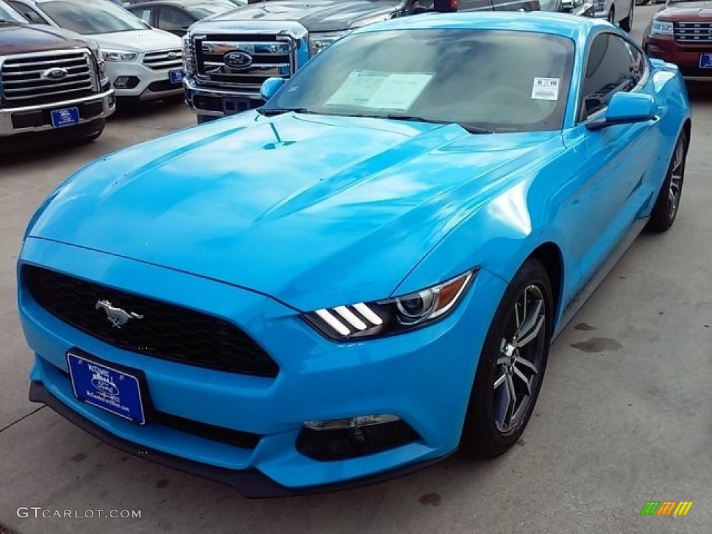 2017 Mustang Ecoboost Coupe - Grabber Blue / Ebony photo #36