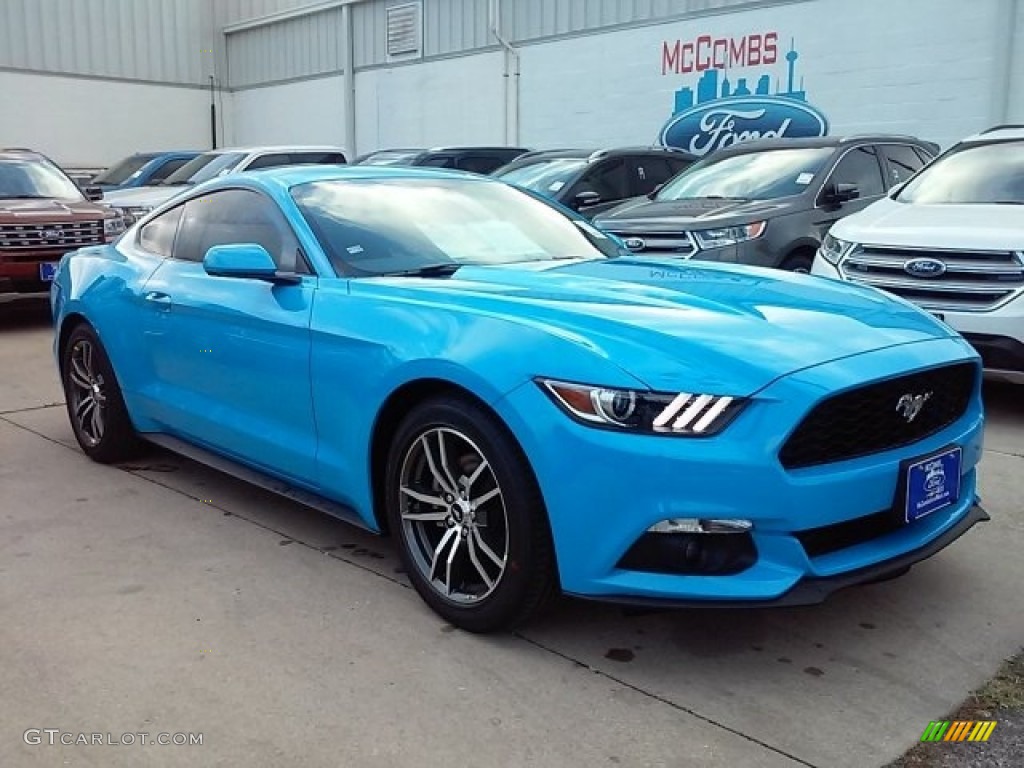 2017 Mustang Ecoboost Coupe - Grabber Blue / Ebony photo #38